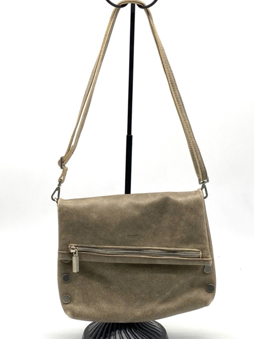 Hammitt Suede Crossbody Bag in Taupe
